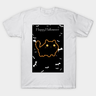 "Happy Halloween" Chubby Black Cat T-Shirt